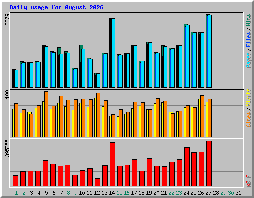 Daily usage for August 2026