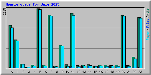 Hourly usage for July 2025